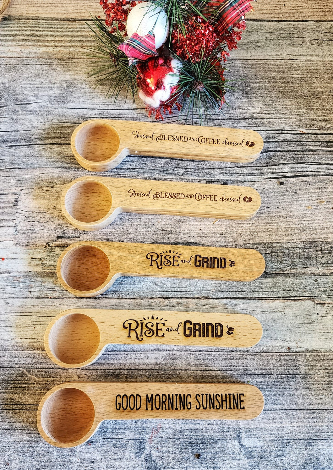 Wooden Scoop & Coffee Bag Clip